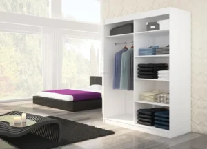 Garderobna omara Bianco z drsnimi vrati in ogledalom 150 cm - slika 5